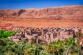 Tinghir, Morocco. Old berber architecture in Todra Valley and Oasis, Tagounsa village in Atlas Mountains