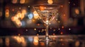 Tini cocktail on blurred bar counter in nightclub. Generative AI illustration Royalty Free Stock Photo