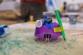Tinkering trash toys activities. STEAM activity for classroom. B