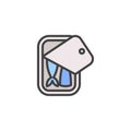 Tinned fish filled outline icon