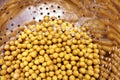 Tinned peas washing for preparation