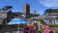 Tinners Arms beer garden. Zennor, Cornwall Royalty Free Stock Photo