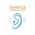 Tinnitus awareness week banner Royalty Free Stock Photo