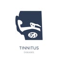 Tinnitus icon. Trendy flat vector Tinnitus icon on white background from Diseases collection Royalty Free Stock Photo