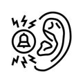 tinnitus relief audiologist doctor line icon vector illustration