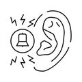 tinnitus relief audiologist doctor line icon vector illustration