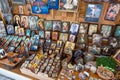 Shop sellling religious souvenirs in Tinos