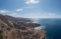 Tinos island, Cyclades Greece. Aerial panoramic view of rocky landscape and coast, y Royalty Free Stock Photo