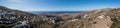 Tinos island, Cyclades Greece. Aerial panoramic view. Villages on rocky land Royalty Free Stock Photo