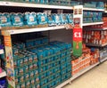 Tins of Beans in a superstore. Royalty Free Stock Photo