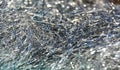 Tinsel in bright silvery lights, abstract sparkling Christmas background Royalty Free Stock Photo