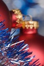 Tinsel and Christmas baubel Royalty Free Stock Photo