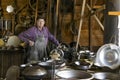 A Tinsmith at a Recreated Miners Town in Australia