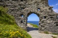 Tintagel Castle in Cornwall, UK Royalty Free Stock Photo