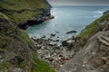 Tintagel Castle Ruin in South Cornwall, United Kingdom, Great Britain Royalty Free Stock Photo