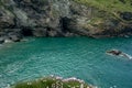 Tintagel Castle Ruin in South Cornwall, United Kingdom, Great Britain Royalty Free Stock Photo