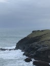 The bluffs overlooking the Atlantic Ocean at Tintagel, Cornwall in January.