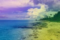 Tinted fantastic landscape caribbean coast