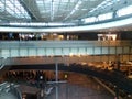 Tinted-Glass Bridge in the Entrance Hall of Zurich-Airport ZRH Royalty Free Stock Photo