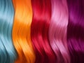 multi-colored Hair Colors Palette. Hair Texture background, Hair colour set. Royalty Free Stock Photo