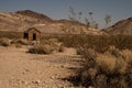 Small abandoned house in Mojave Desert ghost town Rhyolite, Nevada, USA Royalty Free Stock Photo