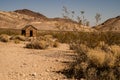 Small abandoned house in Mojave Desert ghost town Rhyolite, Nevada, USA Royalty Free Stock Photo