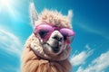 Tiny adorable llama alpaca portrait Royalty Free Stock Photo