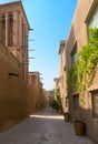 Tiny alleyways in the old merchant quarter of Bastakiya in Dubai Royalty Free Stock Photo
