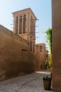 Tiny alleyways in the old merchant quarter of Bastakiya in Dubai Royalty Free Stock Photo