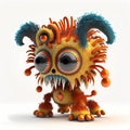 Tiny Crazy Monster Dog. Generative AI Royalty Free Stock Photo