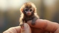 Tiny Baby Monkey Sculpture: Zbrush Art With Explosive Wildlife And Bold Chromaticity