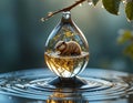 Tiny Beaver Trapped in a Water Droplet Royalty Free Stock Photo