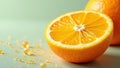 Tiny bubbles burst on surface, fresh orange juice , texture, citrus Royalty Free Stock Photo