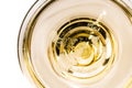 Tiny bubbles in a champagne glass from above Royalty Free Stock Photo