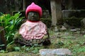 Tiny budda with a red hat at Mount Koya, Japan. Royalty Free Stock Photo