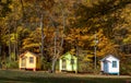 Tiny colorful  cabins for rent Royalty Free Stock Photo