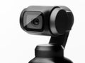 Tiny camera with gimbal closeup isolated