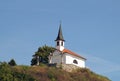 A tiny Catholic chapel on a hill in the village of Esztergom in