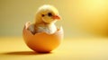A tiny chickling emerging from its eggshell, a symbol of new life and beginnings. Generative AI Royalty Free Stock Photo