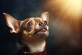 Tiny Chihuahua looking up. Generate Ai