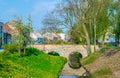 tiny creek is dividing historical center of czech city nymburk from newly build quarters....IMAGE