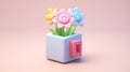 Tiny Cute 3D Flower: Delicate Miniature Botanical Charm