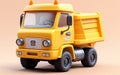 Tiny cute isometric dump truck emoji - Soft design, Generative Ai