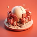 Tiny cute Isometric futuristic museum