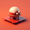 Tiny cute Isometric futuristic museum