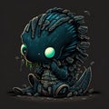 Tiny cute miniature creature, adorable but creepy imaginary animal, weird supernatural animal, or character, AI generative