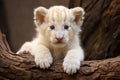 Tiny Cute white lion. Generate Ai