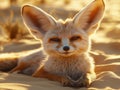 Tiny Desert Wanderer at Sunset Glow