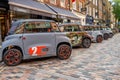 Tiny electric powered rental cars, London