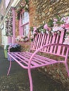 Tiny english country garden - a window and bench decoration